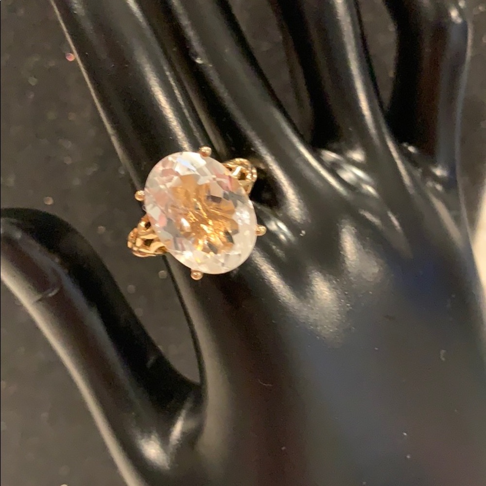 Technibond Oval Quartz Filigree Ring